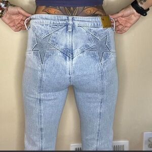 Austin Landing Star-Detail Women’s Boot Cut Light Blue Jeans